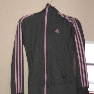 Pink and Grey Adidas Sweater